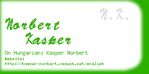 norbert kasper business card